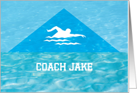 Thanks Mens Swim Coach Swimmer Custom Name card