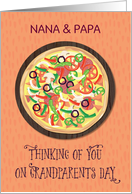 Nana and Papa Customizable Tween Teen Pizza Grandparents Day card