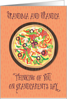 Grandma and Grandpa Tween Teen Pizza Grandparents Day card