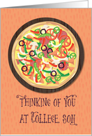 Son Thinking of you at College Pizza card
