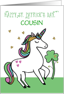 Custom Relation Unicorn St. Patrick’s Day Wishes with Shamrock card