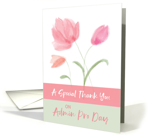Admin Pro Day Thank You Pink Flowers card (1604846)
