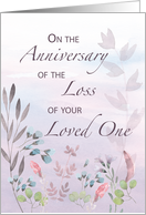 Anniversary of Loss Watercolor Florals and Branches card