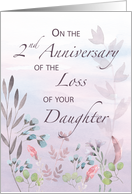 Daughter 2nd Anniversary of Loss Watercolor Florals and Branches card
