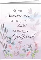 Girlfriend Anniversary of Loss Watercolor Florals and Branches card