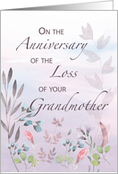 Grandmother Anniversary of Loss Watercolor Florals and Branches card