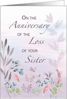 Sister Anniversary of Loss Watercolor Florals and Branches card