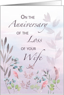 Wife Anniversary of Loss Watercolor Florals and Branches card