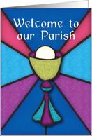 Welcome to Our Parish Blessings Stained Glass card