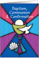Communion and Confirmation RCIA Stained Glass card