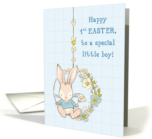 Little Boy First Easter Bunny on Flower Swing card (1609104)