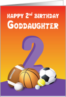 Goddaughter 2nd Birthday Sports Balls card