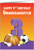 Granddaughter 3rd Birthday Sports Balls card