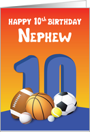 Nephew 10th Birthday Sports Balls card