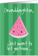 Granddaughter Hello One In a Melon card