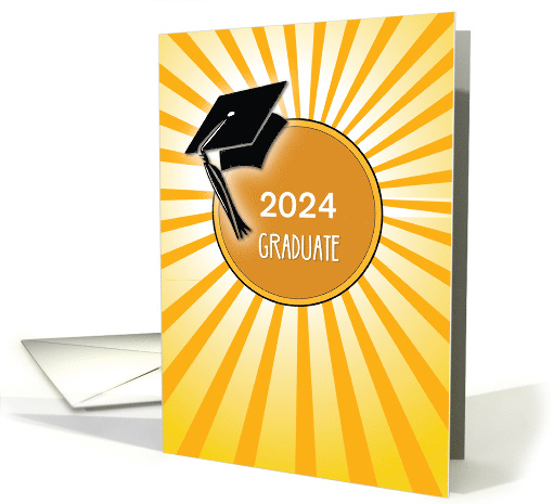 Custom Year 2024 Graduation Hat on Sun card (1617138)