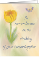 Granddaughter Birthday Remembrance Watercolor Flower Butterfly card