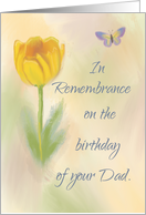 Dad Birthday Remembrance Watercolor Flower Butterfly card