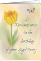 Angel Baby Birthday Remembrance Watercolor Flower Butterfly card