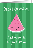 Great Grandson Hello One In a Melon card
