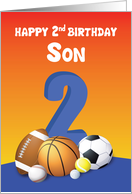 Son 2nd Birthday Sports Balls card