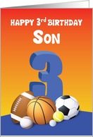 Son 3rd Birthday Sports Balls card