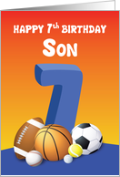 Son 7th Birthday Sports Balls card