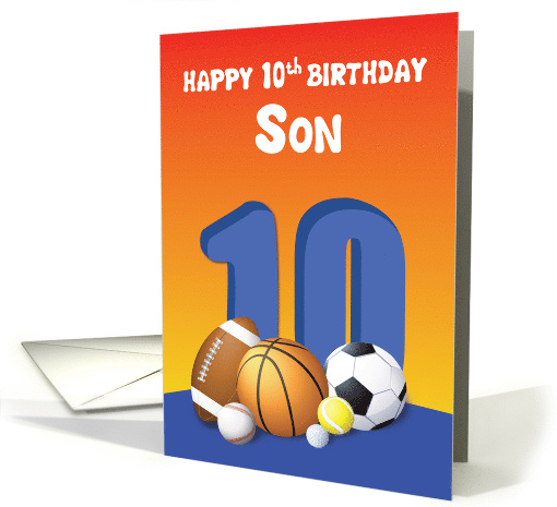 Son 10th Birthday Sports Balls card (1619568)