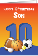 Son 10th Birthday Sports Balls card