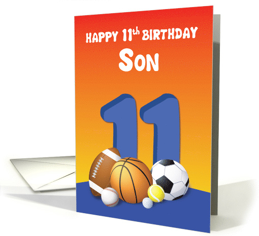Son 11th Birthday Sports Balls card (1619570)