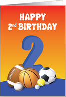 Boy 2nd Birthday Sports Balls card