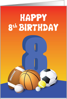 Boy 8th Birthday Sports Balls card