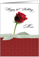 Mum 91st Birthday Red Rose card