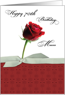 Customizable Year, Mum 70th Birthday Red Rose card
