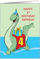 Nephew, 4th Birthday Dinosaur card