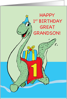 Great Grandson, 1st Birthday Dinosaur card