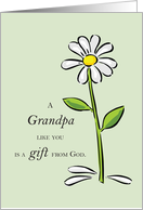 Grandpa Gift from God Daisy Religious Grandparents Day card
