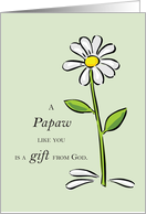 Papaw Gift from God Daisy Religious Grandparents Day card