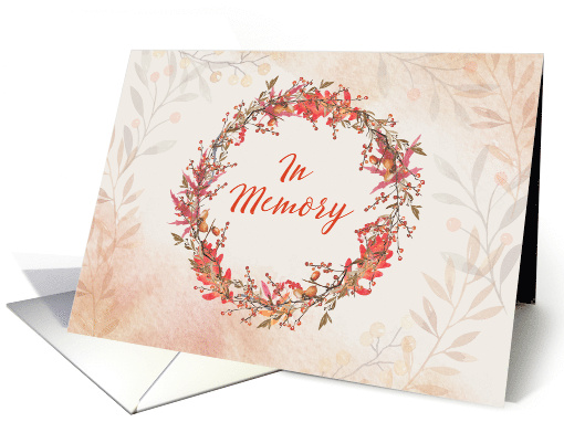 In Memory at Thanksgiving With Autumn Wreath card (1643570)