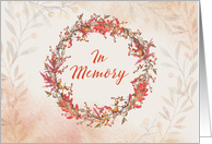 In Memory at Thanksgiving With Autumn Wreath card