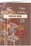 Custom Name Grandfather 72nd Birthday Brown Wildflowers Religious card