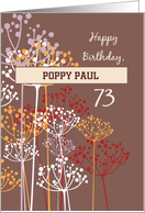 Custom Name Grandfather 73rd Birthday Brown Wildflowers Religious card