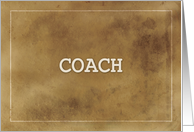 Coach Thanks Definition Simple Brown Grunge Like card