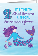 Granddaughter 2nd Birthday Sparkly Look Mermaid card