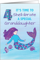 Granddaughter 4th Birthday Sparkly Look Mermaid card