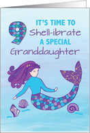 Granddaughter 9th Birthday Sparkly Look Mermaid card