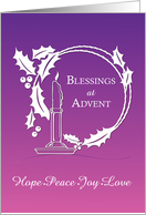 Advent Blessings Wreath Candle Purple card