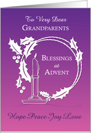 Advent Grandparents Blessings Wreath Candle Purple to Pink Gradient card
