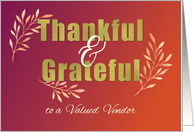 Business Vendor Grateful at Thanksgiving card