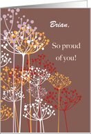 Religious Blessings Custom Name Proud of Adult Son Wildflowers Brown card